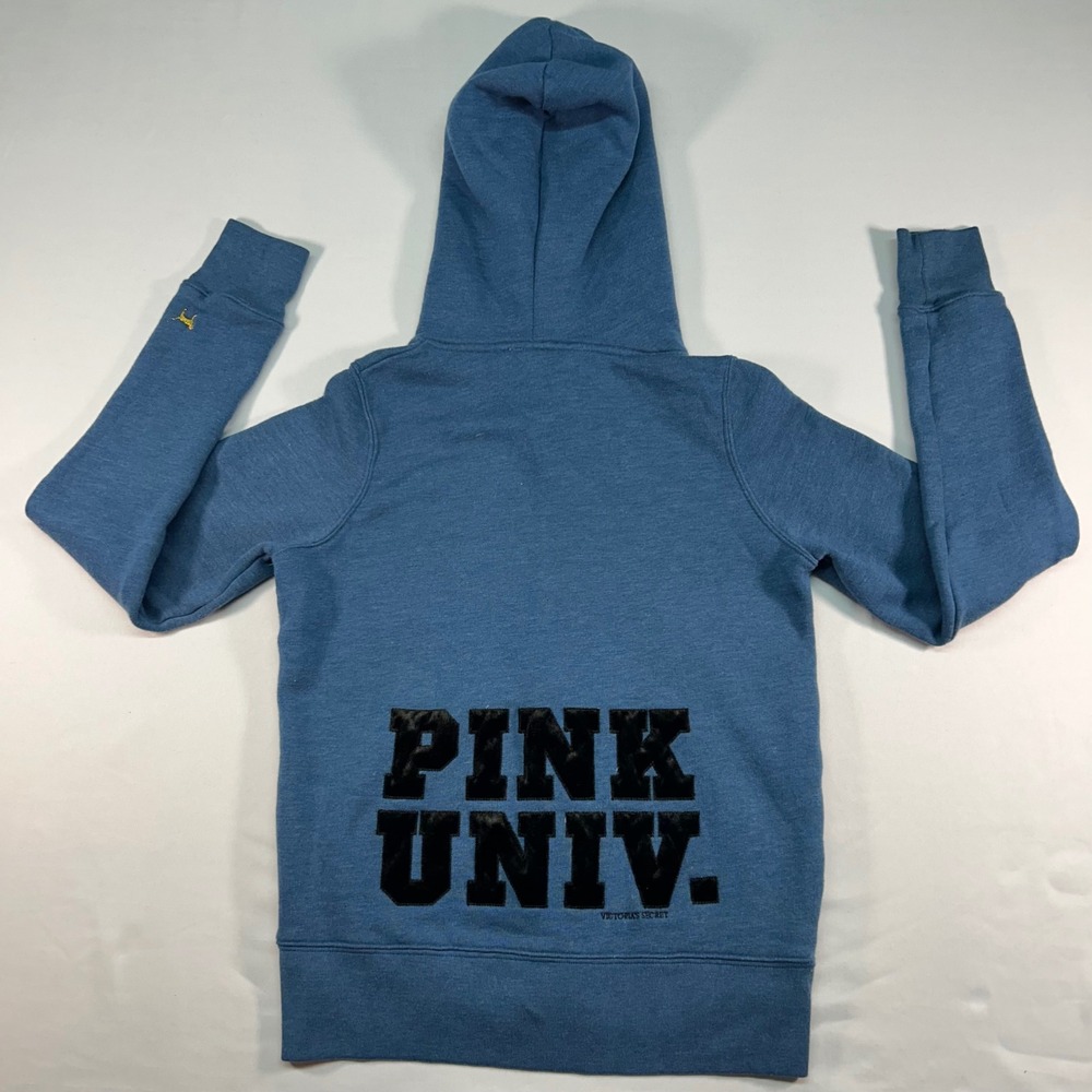 Victoria's Secret PINK University Zip Up Hoodie Blue XS Athletic Dept Graphic - Picture 6 of 6
